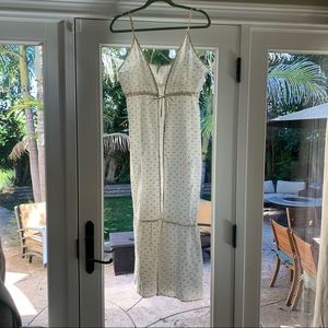 Morena Rosa Brazilian Sheer White Gold Tie Swim Beach Coverup S Cotton